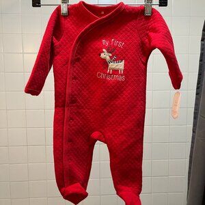Kyle & Deena My First Christmas Holiday Footed Onesie NWT 6-9M